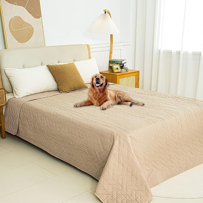 Ameritex 100% Waterproof Dog Bed Blankets double Sided Dog Couch Cover Knurling Pattern pet bed cover Reversible Furniture Couch Sofa Car for Puppy Kids (82x120 Inch(Pack of 1)