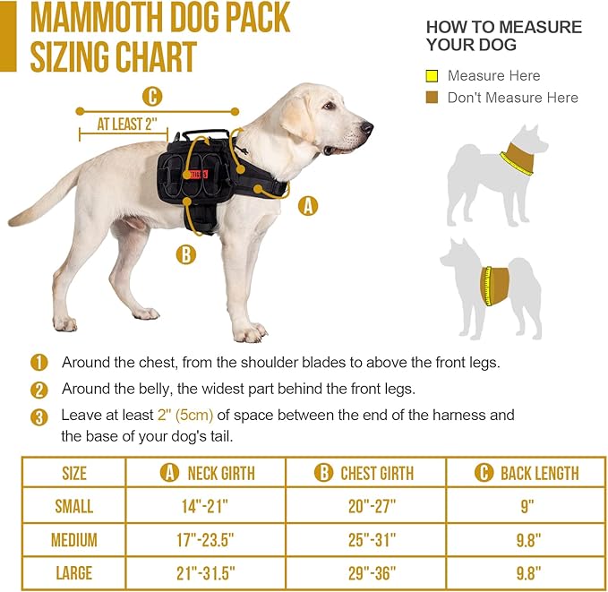 OneTigris Dog Backpack MAMMOTH for Medium & Large Dogs