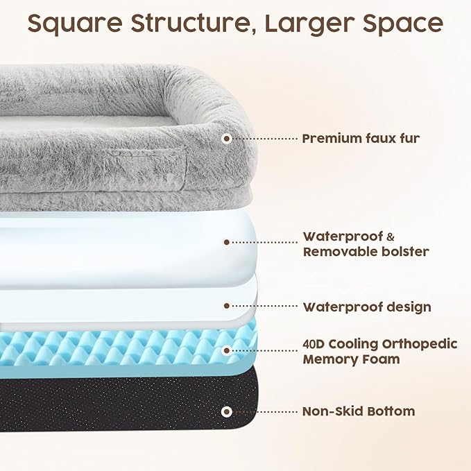 Human Dog Bed for Adult 320 GSM 40D Orthopedic