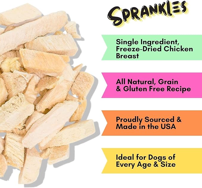 Freeze Dried Chicken Treats for Cats & Dogs -1LB Big Bag Single Ingredient Chicken Breast All Natural Grain-Free