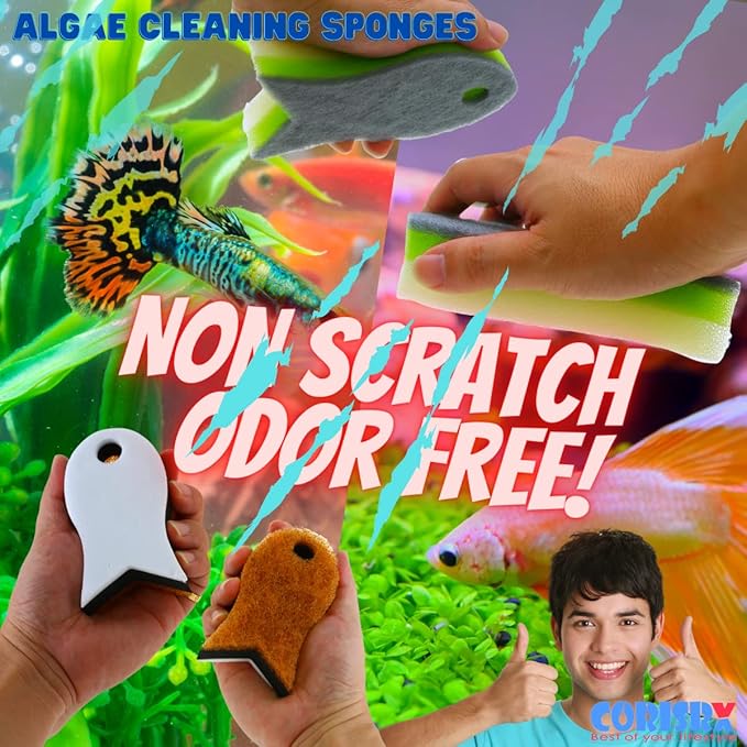 3 Packs Aquarium Fish Shape Glass Cleaner Sponge 4 Kinds