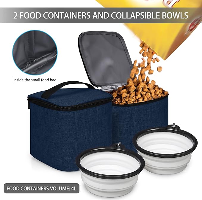 BAGLHER Pet Travel Bag 2 Silicone 2 Food