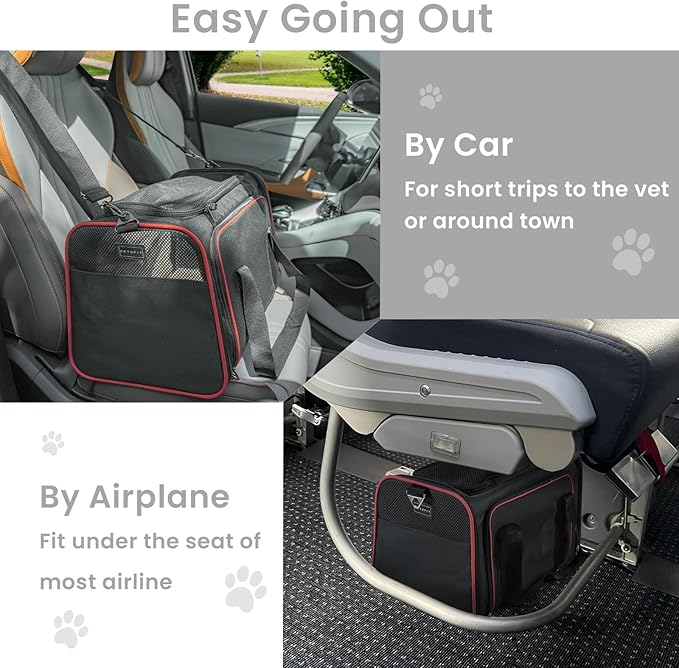 Petsfit Expandable Cat Carrier Large for 2 Cats 19x12x12 Inches, 2 Extensions 15 Lbs,