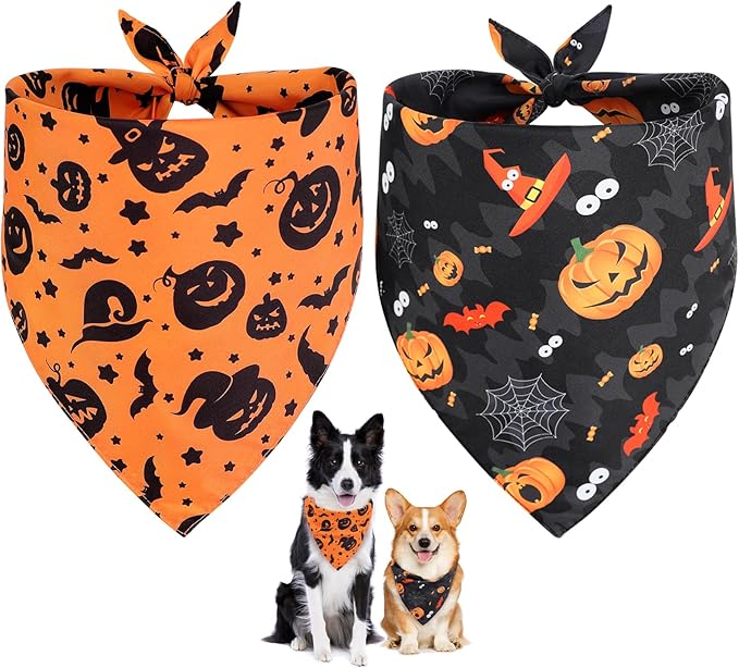 Vivifying Halloween Dog Bandanas 2 Pack