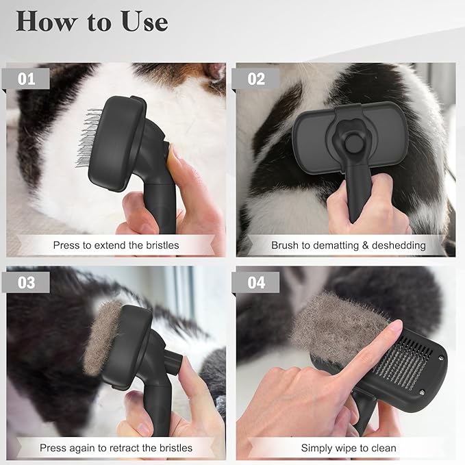 Swihauk Self Cleaning Slicker Brush for Dogs & Cats