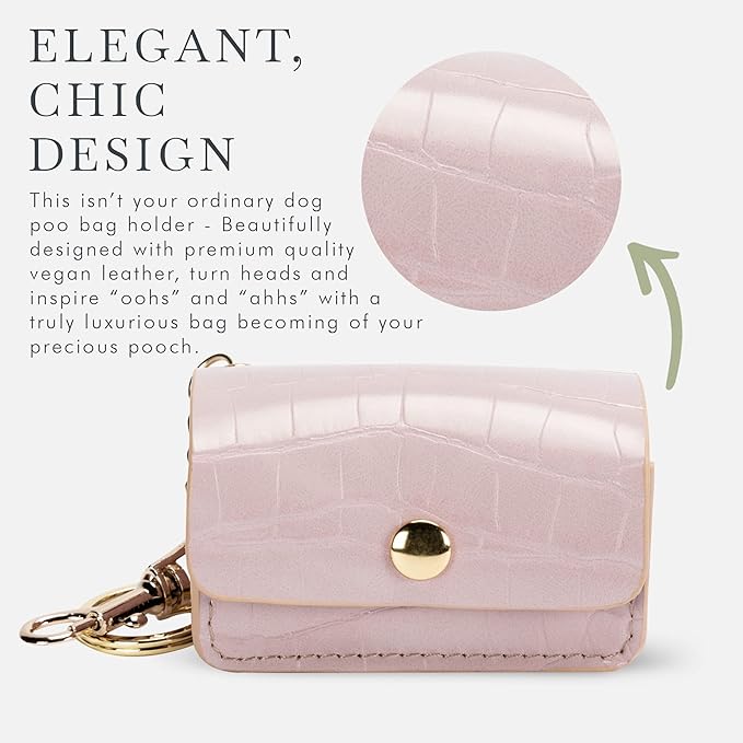 Leather Poop Bag Holder- Versatile Vegan Leather Waste Bag Holder for Dog Poop