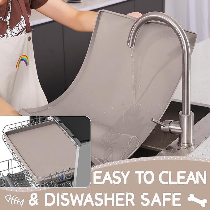 MateeyLife Silicone Cat & Dog Food Mat for Floors Waterproof