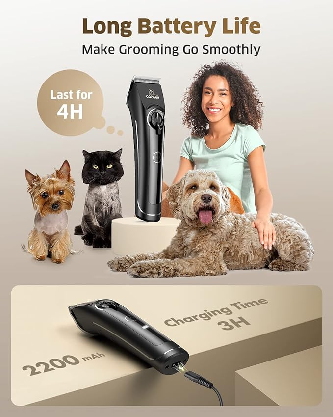 oneisall Dog Clippers for Grooming Doodles Poodles Thick Curly Hair