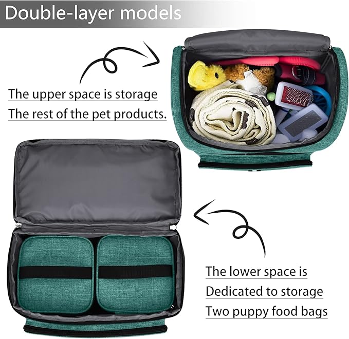 BAGLHER Pet Travel Bag 2 Silicone 2 Food