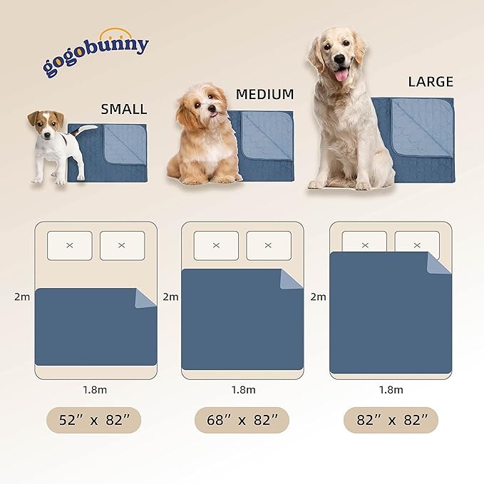 gogobunny 100% Double-Sided Waterproof Dog Bed Cover Pet Blanket Sofa Couch Furniture Protector for Puppy Large Dog Cat (52x82 Inch 1), Dark
