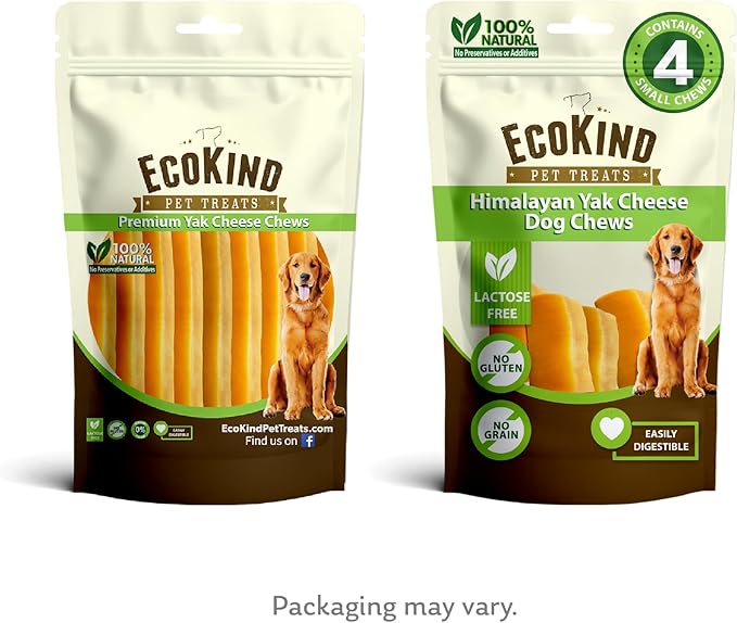 EcoKind Premium Gold Yak Cheese Himalayan Dog Chews 4 Chews