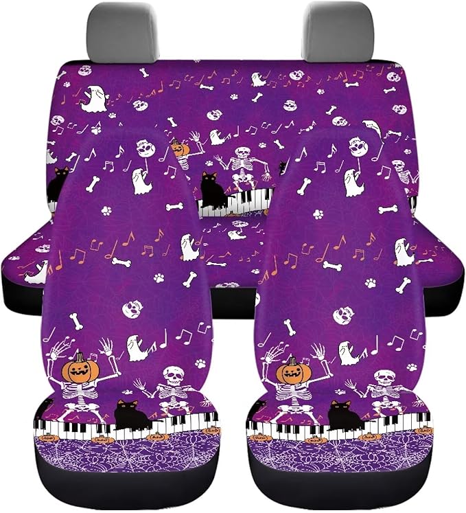 Halloween Purple Pumpkins Car Seat Cover Sets Universal