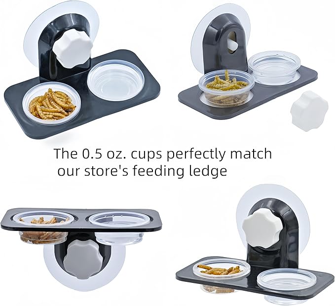 100 pcs 0.5oz Crested Gecko Food and Water Feeding Cups