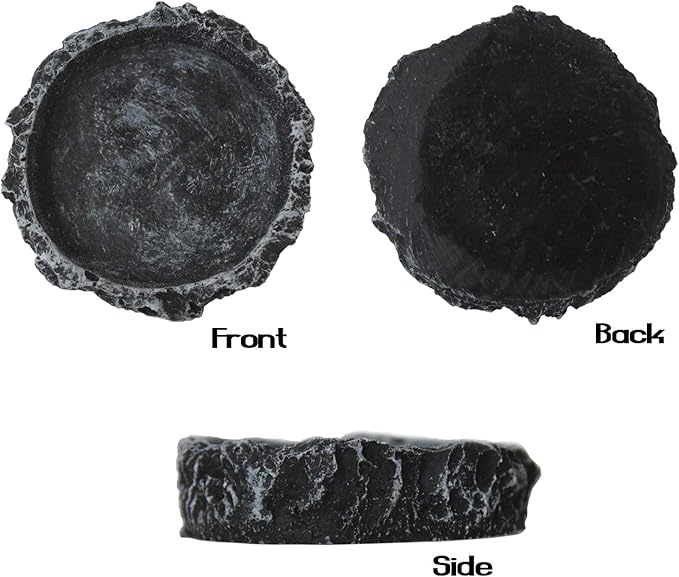 2 Pack Reptile Water Dish Reptile Water and Food Bowls Reptile Feeding Dish (2Pcs Round)