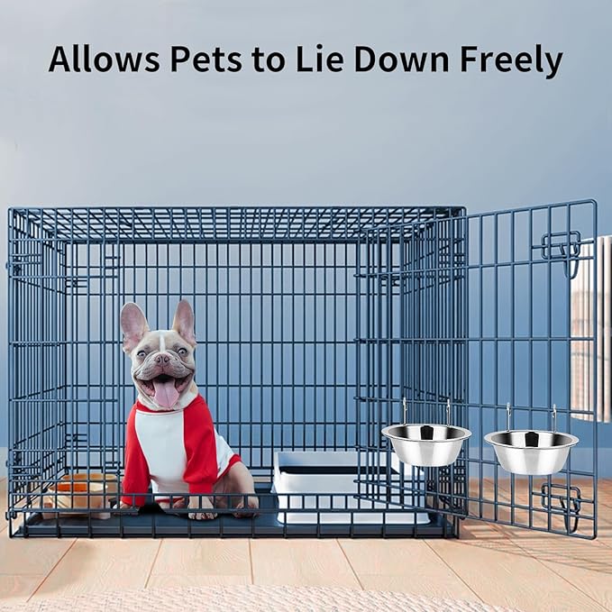 2PCS Kennel Water Bowl Hanging Spill(8oz/1cup)