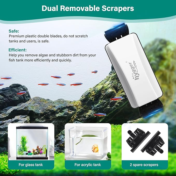 hygger Magnetic Aquarium Glass Cleaner 4 Detachable