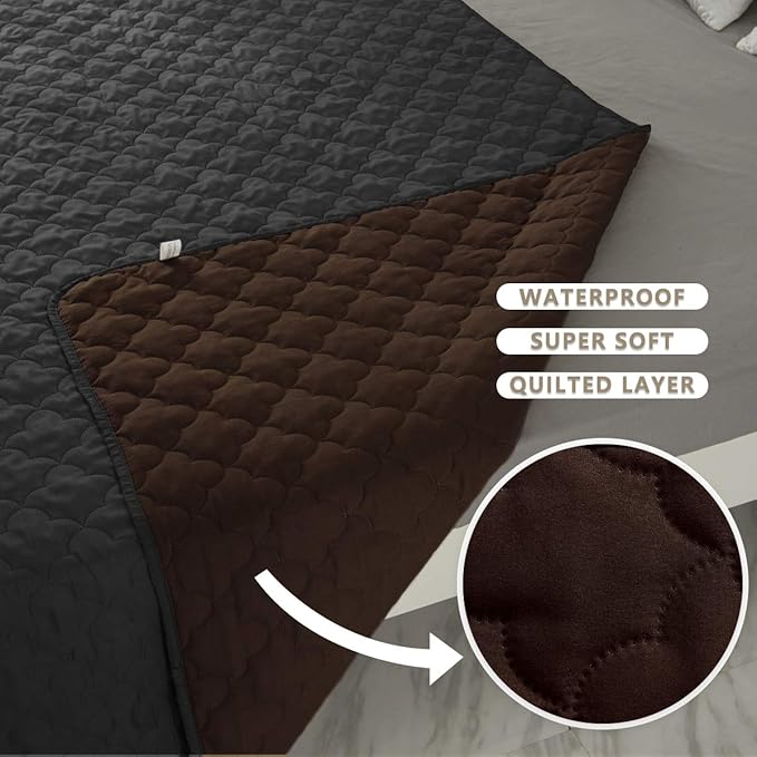 SPXTEX Dog Bed Cover Washable Pee Pads Dog Blankets for Puppy Large Dog Cat 1 Piece(82"x102",Chocolate+Dark