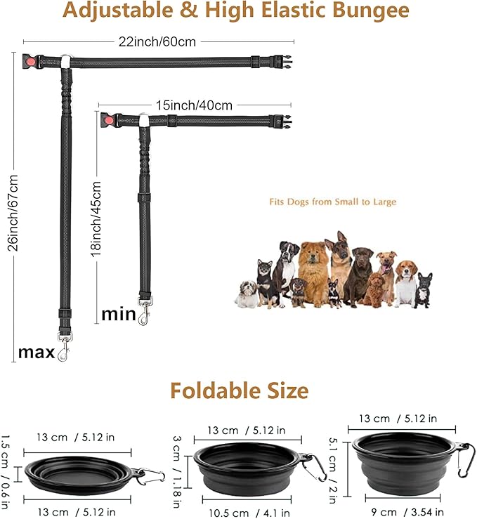 Dog Seat Belt 2-in-1 Headrest