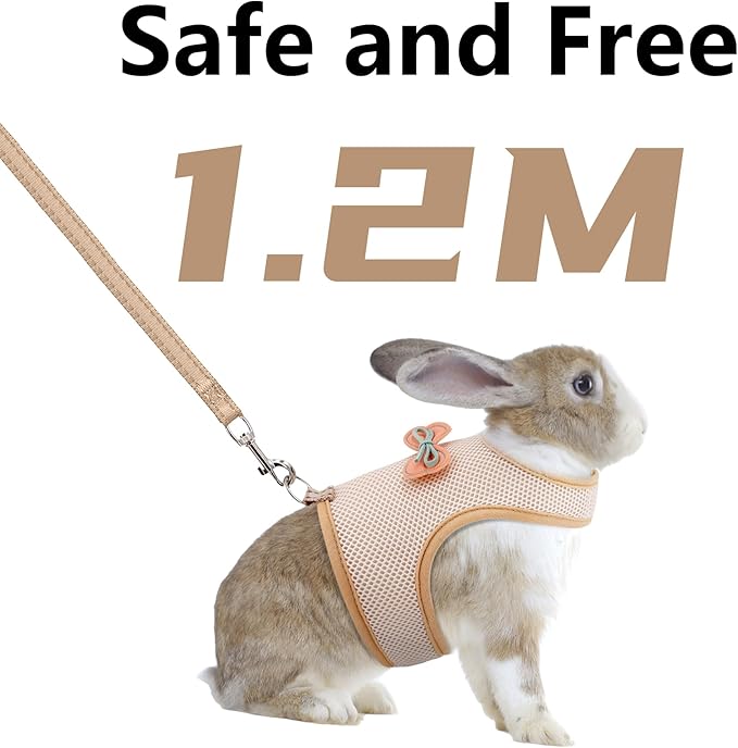 AIITLE Rabbit Harness and Leash Set with Cute Bow