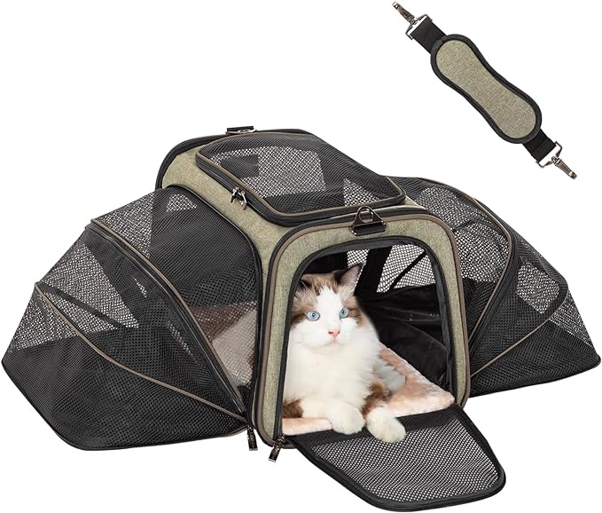 Petsfit Expandable Cat Carrier Dog Carrier 19x12x12 Inches