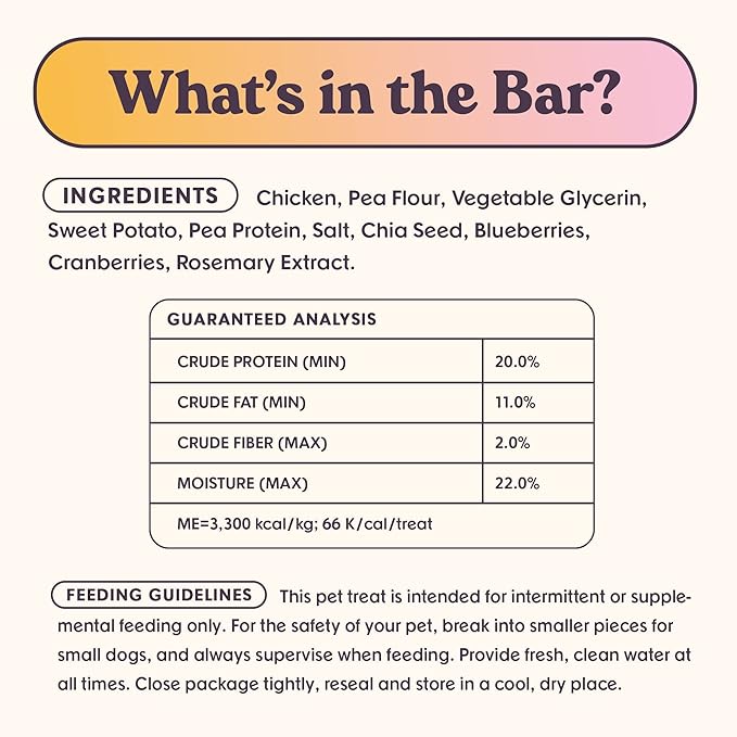 Dog Treats Jerky Snack Bars 3-16 oz