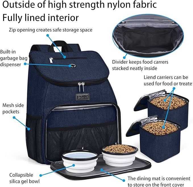 BAGLHER丨Dog Travel Bag 2 Silicone 2 Food