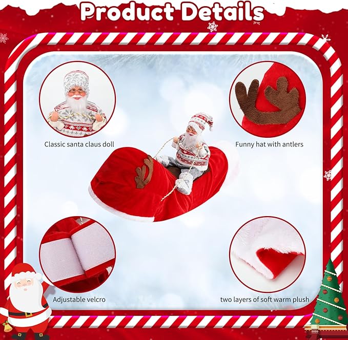 BWOGUE Santa Dog Costume Christmas Pet Clothes Santa