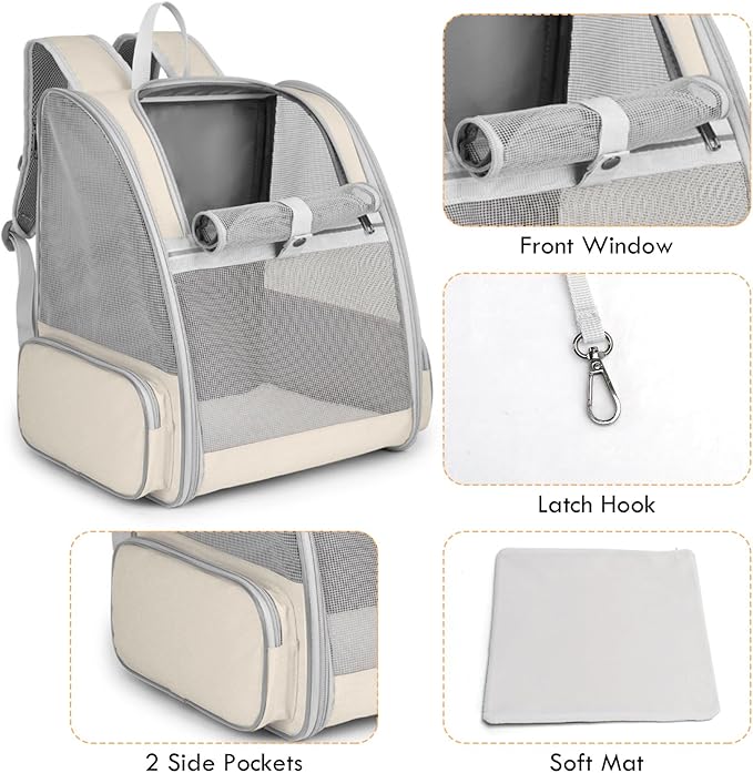 Cat Backpack Carrier 15lbs, Ventilated