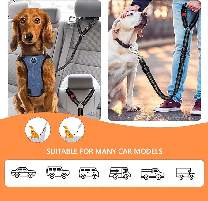 Adjustable Pet Safety Seat Belt for Dogs & Cats