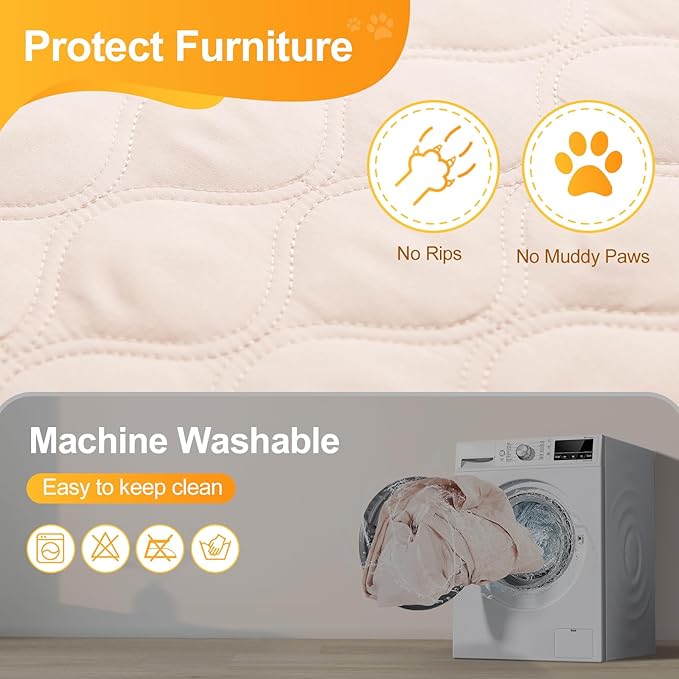 2 Pack Waterproof Dog Bed Cover Blanket Non Slip Couch Cover for Pets Large Dog Cat Kids Children Sofa Furniture Protector(82"×102"