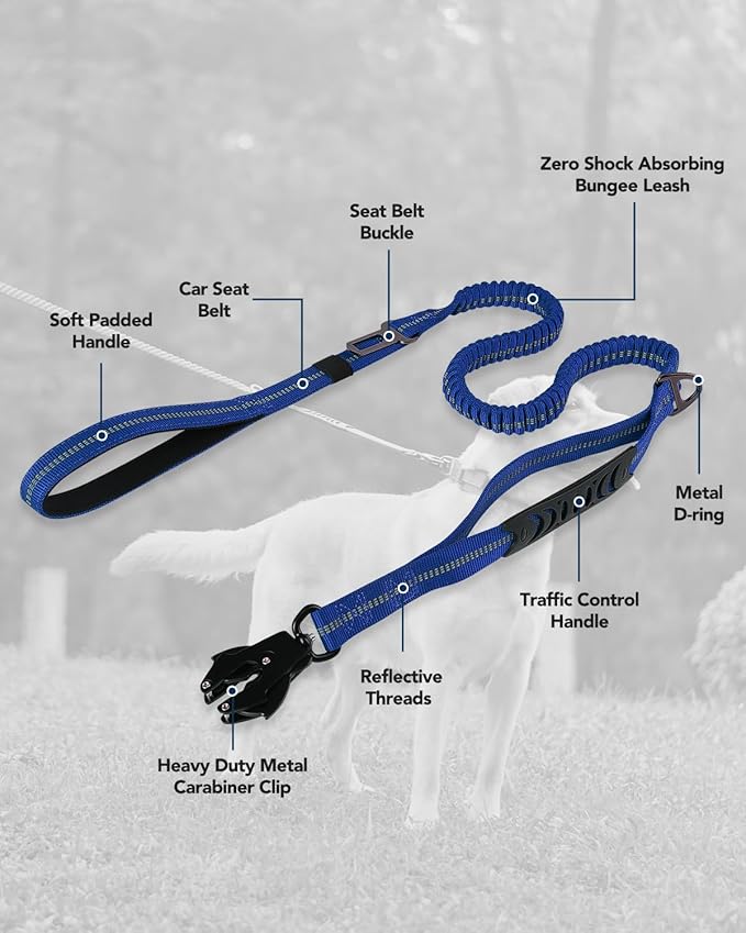 Joytale Tactical Dog Leash Heavy Duty 4-6FT Shock 2 Padded