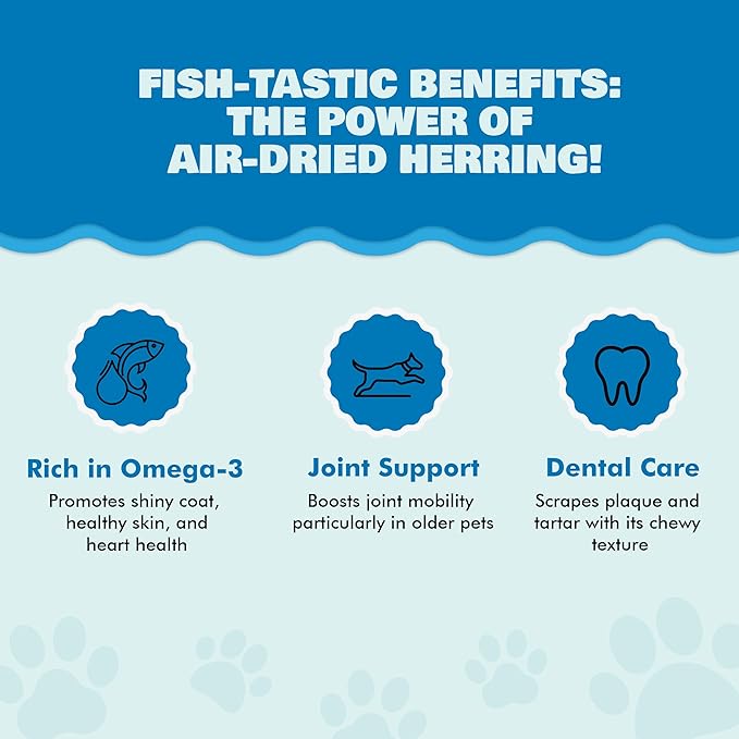 Benji & Louie Air Dried Herring Fish for Dogs and Cats 3 oz