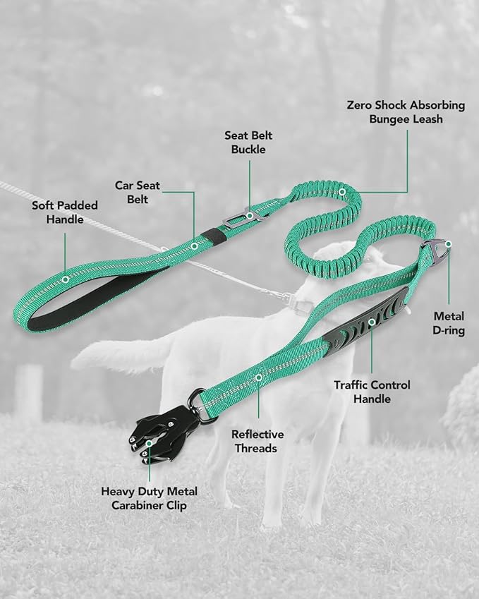 Joytale Tactical Dog Leash Heavy Duty 4-6FT Shock 2 Padded