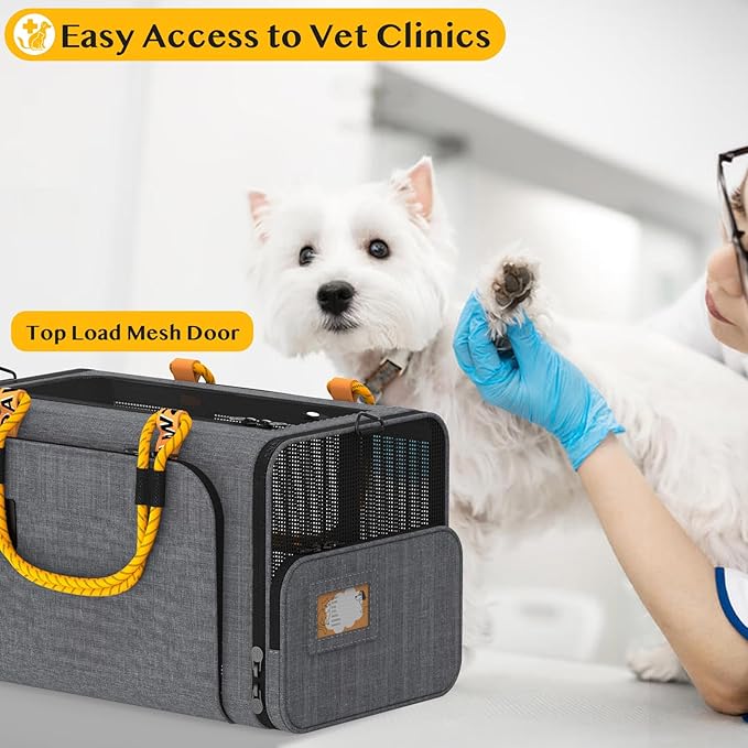 PAWZIDEA Expandable Pet Carrier w/ID Card 18X11X11 TSA 2 Cats