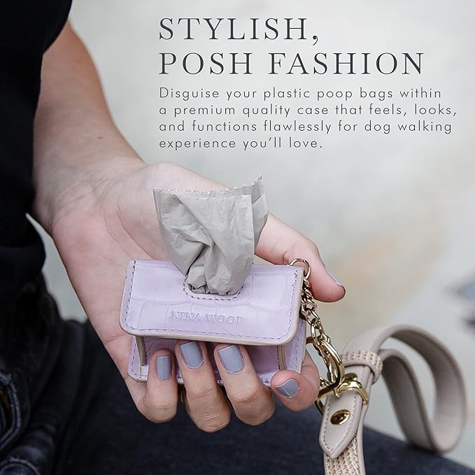 Leather Poop Bag Holder- Versatile Vegan Leather Waste Bag Holder for Dog Poop