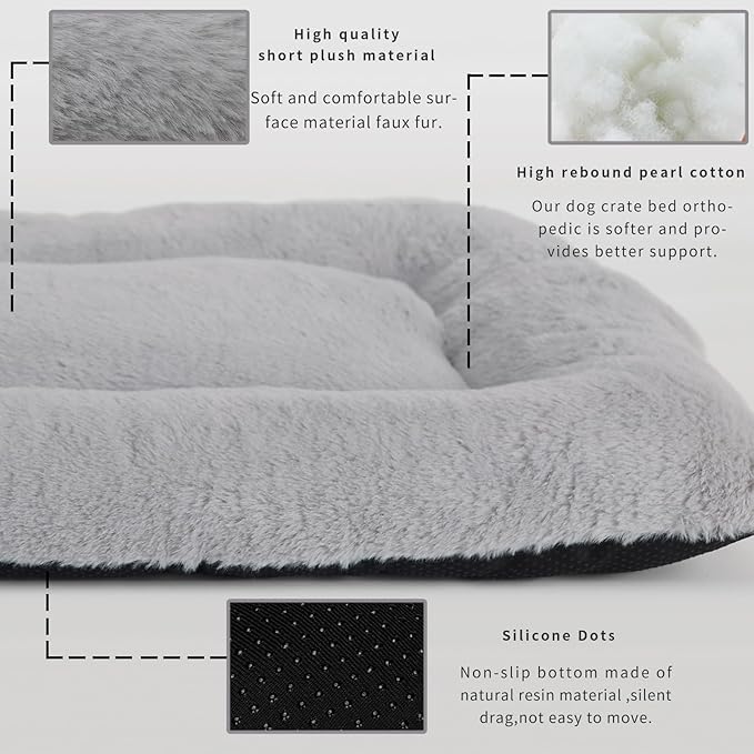 36 Inch Dog Crate Pad Washable Luxury Faux Fur 36 x 24 Soft 55 lbs