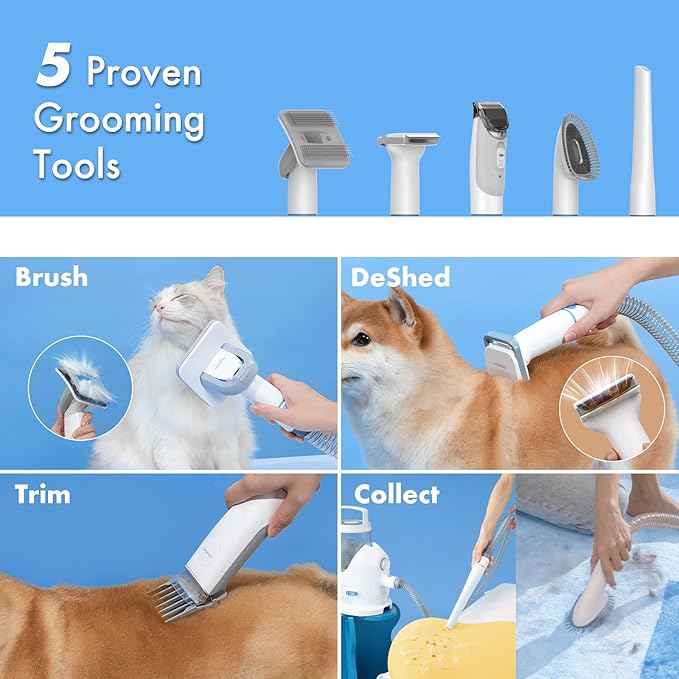 Neakasa P2 Pro Dog Grooming Kit 99% Hair, 5 Proven 2L Large-capacity