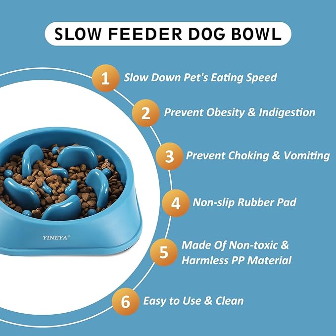 2Pcs Slow Feeder Dog Bowls Large Breed