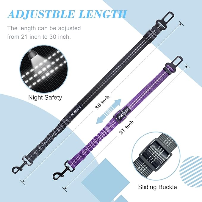 2 Pack Dog Seat Belt Adjustable Dog Car