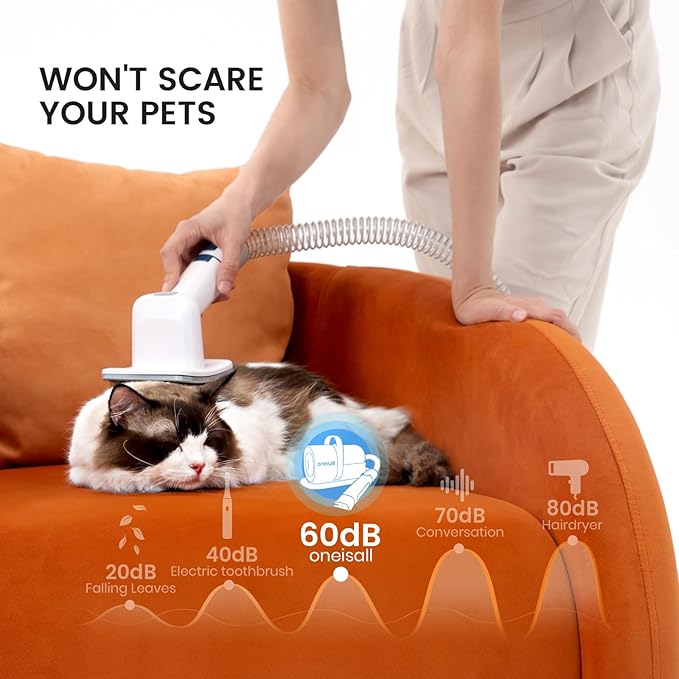 oneisall Dog Hair Vacuum & Dog Grooming Kit 1.5L Dust 7 Pet