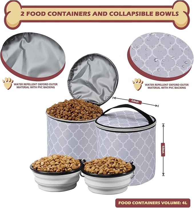 BAGLHER Dog Travel Bag Backpack 2 Silicone 2 Food