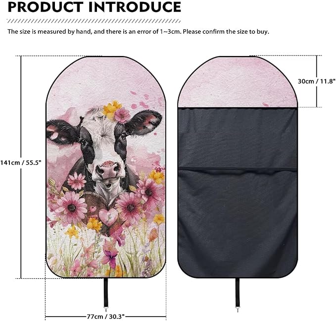 Pink Cow Waterproof Towel Car Seat Cover Anti-Slip Bucket Seat Protector Washable Car Accessories Decro from Sweat