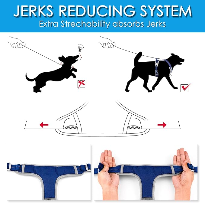 ThinkPet No Pull Harness Breathable Sport Harness with Handle-Dog Harnesses Reflective Adjustable for Medium Large Dogs