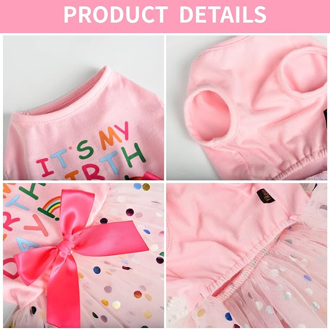 Dog Birthday Outfit Dress for Small Medium Dogs