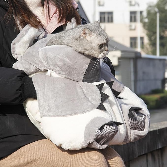 FLAdorepet Cat Carrier Front Bag Backpack Hands-Free Shoulder Carrier Legs Out 12LBS), Grey)