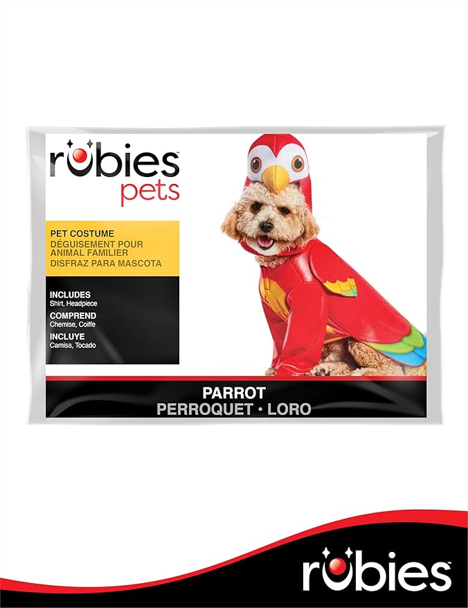 Rubies Parrot Fun and Cute Pet Costume with Wings and Headpiece for Themed Party and Halloween