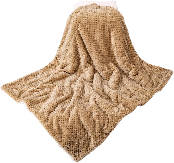 Fuzzy Blanket or Fluffy Blanket for Baby Girl or boy (40" x 48", DG-Mocha)