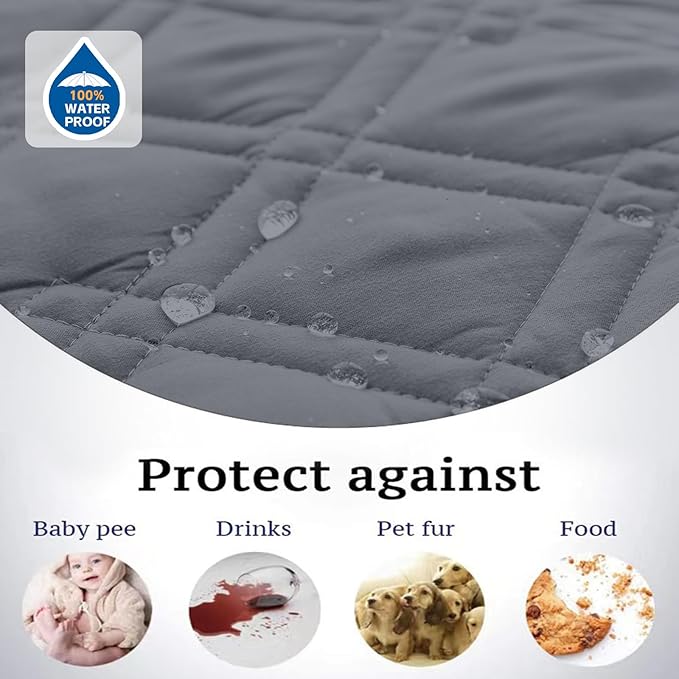 Water Resistant Dog Bed Cover Pet Blanket with Anti-Slip Back for Furniture Bed Couch Sofa (82x96 Inch