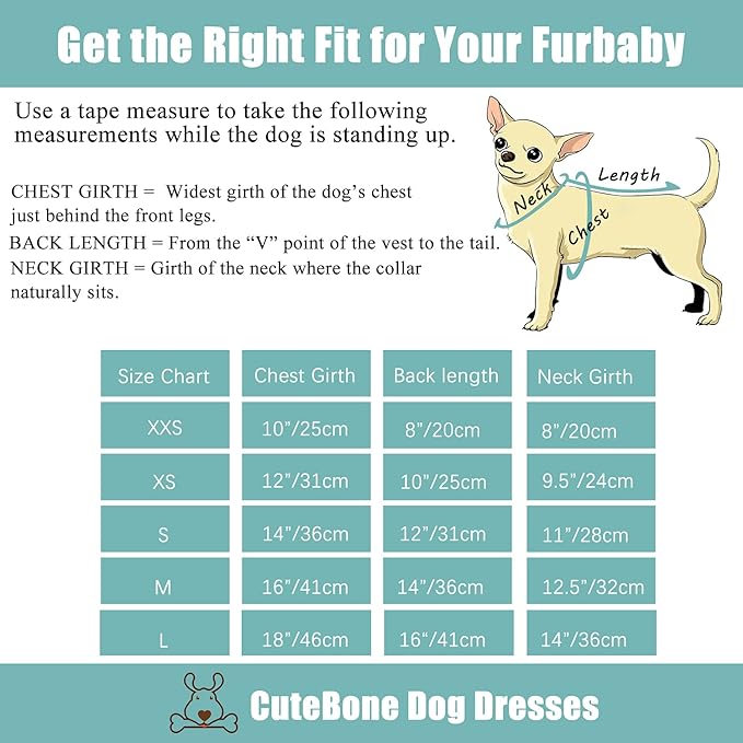 CuteBone Christmas Tree Dog Dress Velvet for Small Dogs Girl Puppy Dresses Green Plaid Dog Clothes CVA05M-D
