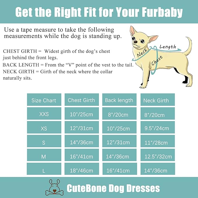 CuteBone Dog Dresses Velvet Holiday Small Dogs Clothes Onesie Pet Apparel Girl Puppy Skirt with Bow Hair Rope CVA35L